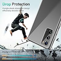 Vista 5 de HOOMIL Funda para Samsung Galaxy S20 de 6.2 pulgadas, no amarillea, protección contra caídas, carcasa trasera dura transparente antiarañazos