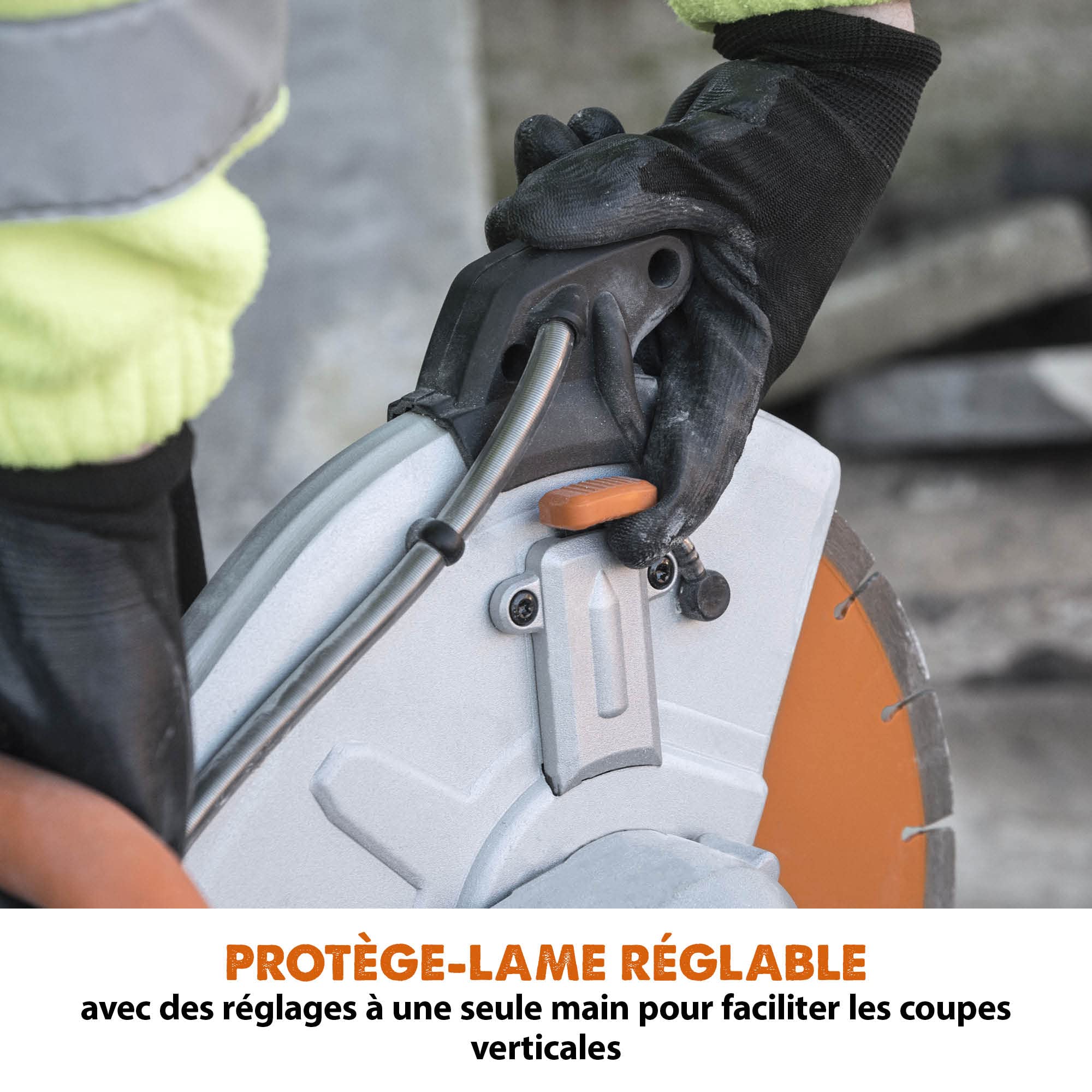 Evolution Power Tools Scie à Béton Dépoussiérage à l'eau, Pour couper le Béton, Pierre, Brique - 2400W électrique, pas de Gaz, 115mm de Coupe, Lame Diamant Premium 300mm - R300DCT+