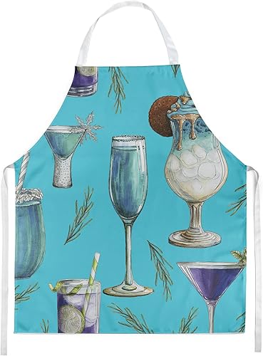 Caroline's Treasures BB5203APRON - Delantal azul de tela de poliéster para adultos, con estilo babero lavable, grande, multicolor