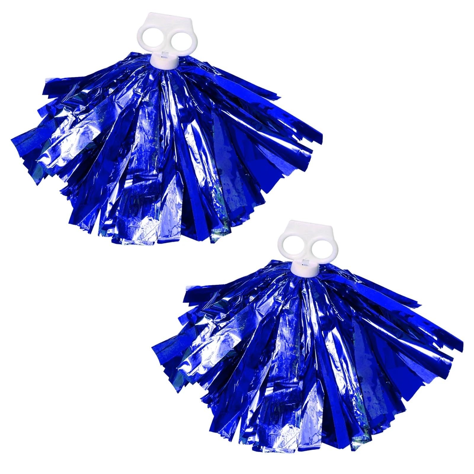 ZWCSHUU Cheerleader Pom Poms 1 Pair Flower Ball Cheerleading Pompon Tassel Hand Flowers Games Cheerleader Pom Hands Ring Holding Cheering Props(Blue)