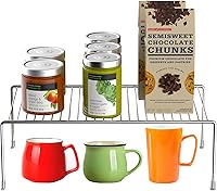 Vista 4 de iPEGTOP Estante organizador grande (15.7 x 9.4 pulgadas) para armario de cocina y congelador, juego de 4 estantes de alambre de metal inoxidables