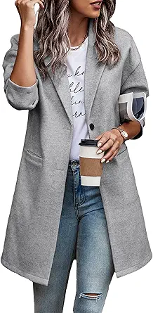 PRETTYGARDEN Women Plaid Shacket Jacket Trendy Fall Casual Button Wool Blend Tartan Trench Coat Winter Clothing with Pockets