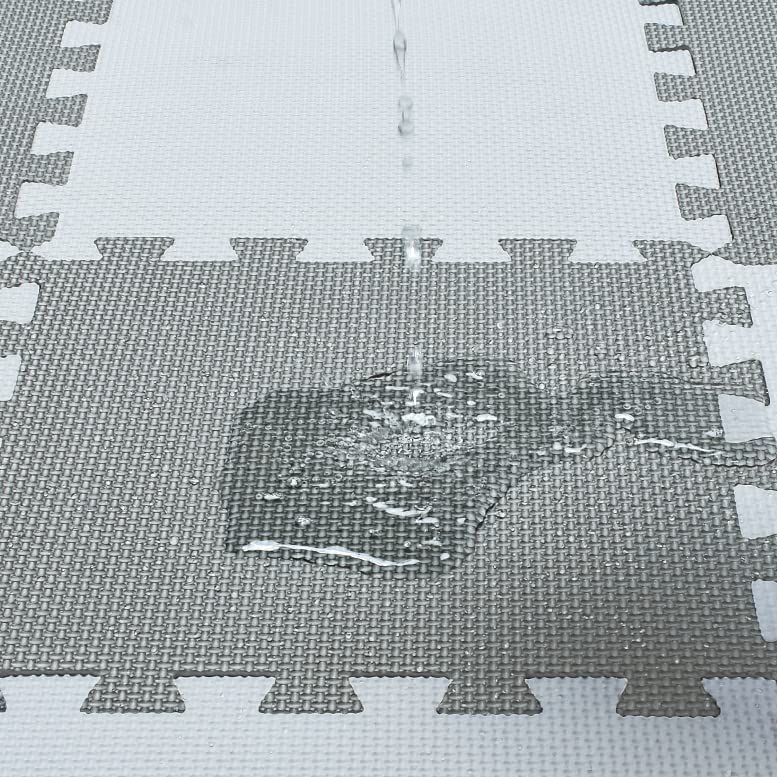 qqpp EVA Rubber 18 Tiles Interlocking Puzzle Foam Floor Mats - Baby Play Mat for Playing | Exercise Mat for Home Workout. White, Black. QC-ADb18N