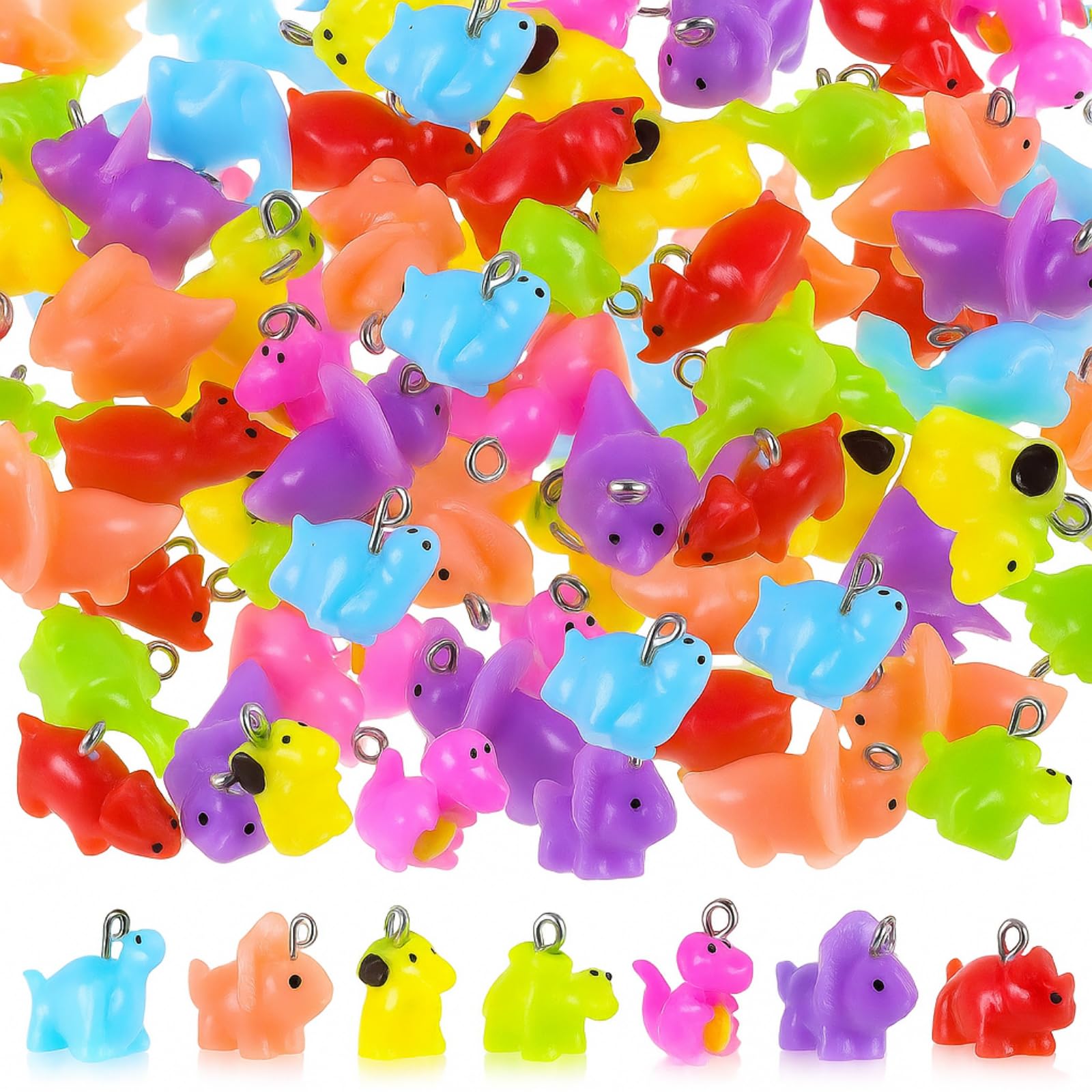 Photo 1 of ***SIMILAR ITEM***
Landical 50 Pcs Mini Charms Miniature Resin Tiny Pendants Colorful Resin Jewelry Making Charms for Christmas DIY Gifts Earring Bracelet Necklace Keychains Crafts Making Decors (Dinosaur)