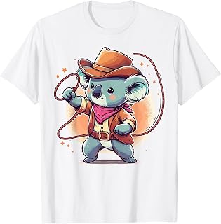 Western Rodeo Cowboy Hat Koala Texas Animals T-Shirt