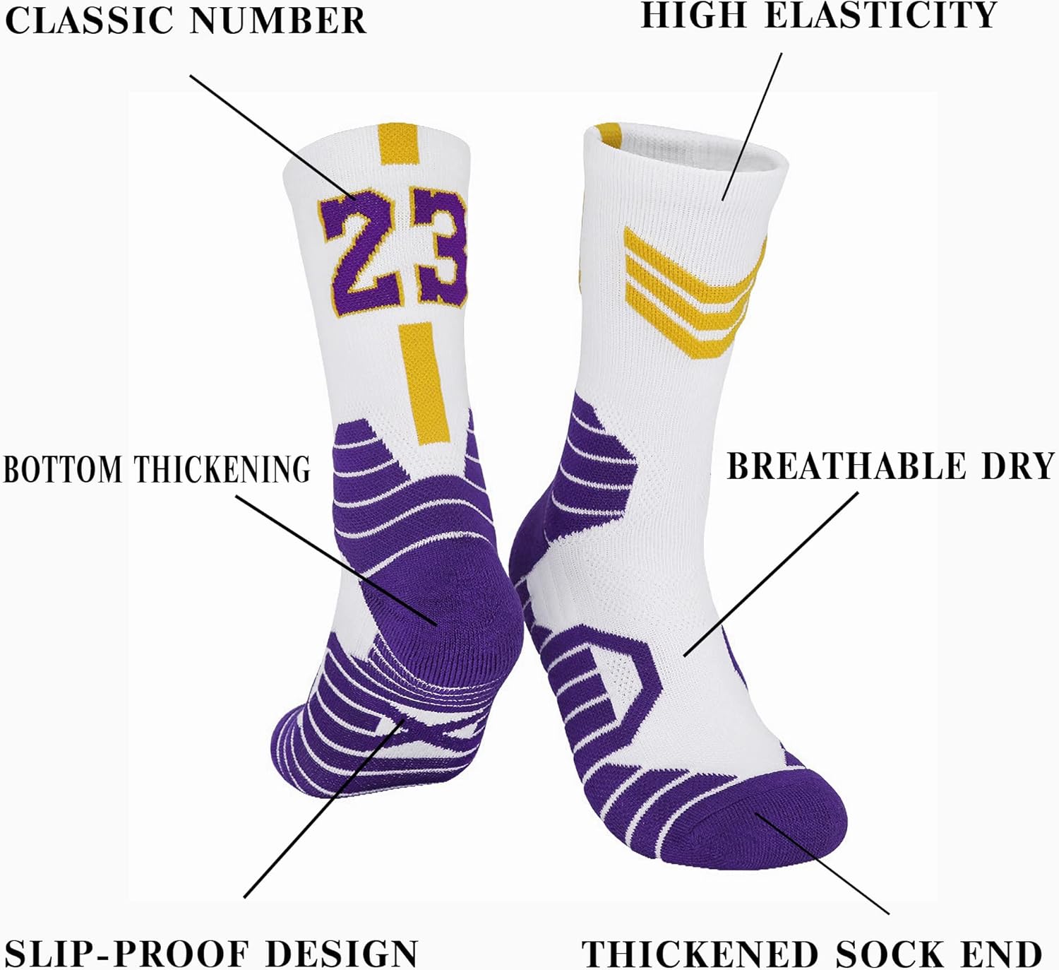 Sport Elite Basketball Socks Athletic Sock Basketball Fans Warm Crew Socks Gift for Men Women