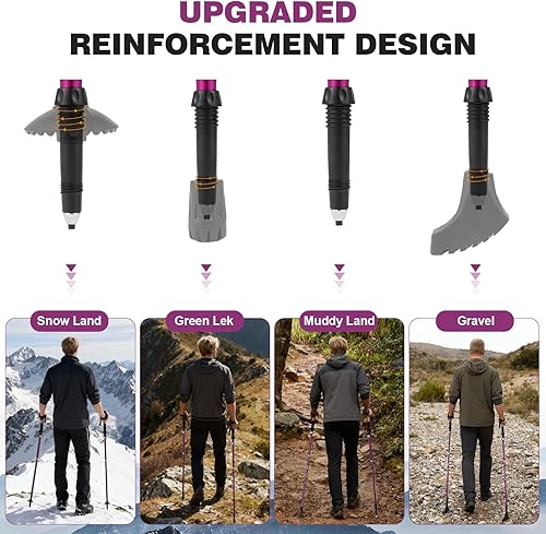 Miniatura 6 de COVACURE Hiking Poles - Aluminum Alloy 7075 Trekking Poles Collapsible with Telescopic,Lightweight & Foldable Collapsible Hiking Gear for Climbing,