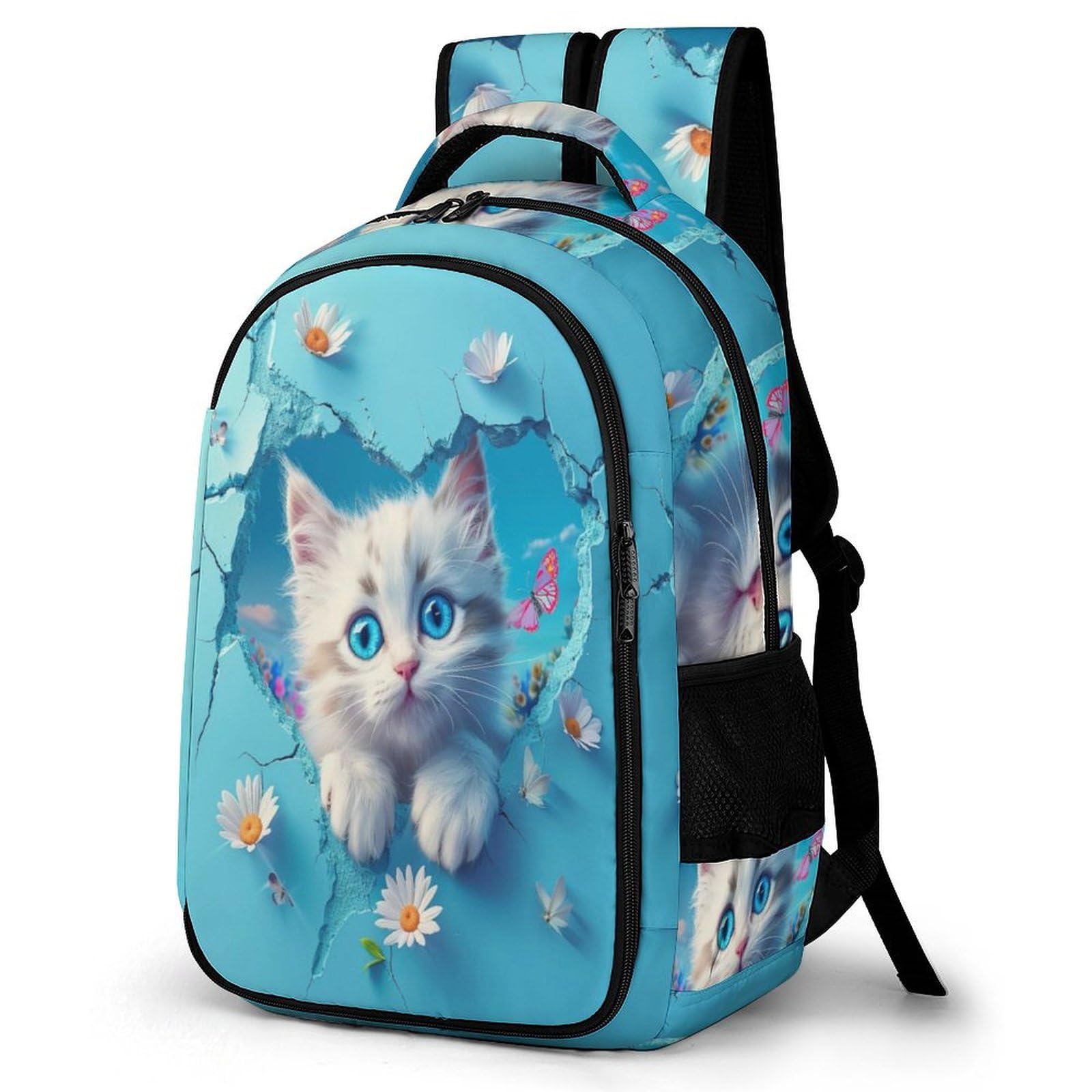 Kat 3D Rugzak, Rugzak Dier, Meisjes Schoolrugzak, Kinderen Rugzak, Kids School Backpack,Waterbestendige College Boekentas Voor Tiener Jongens