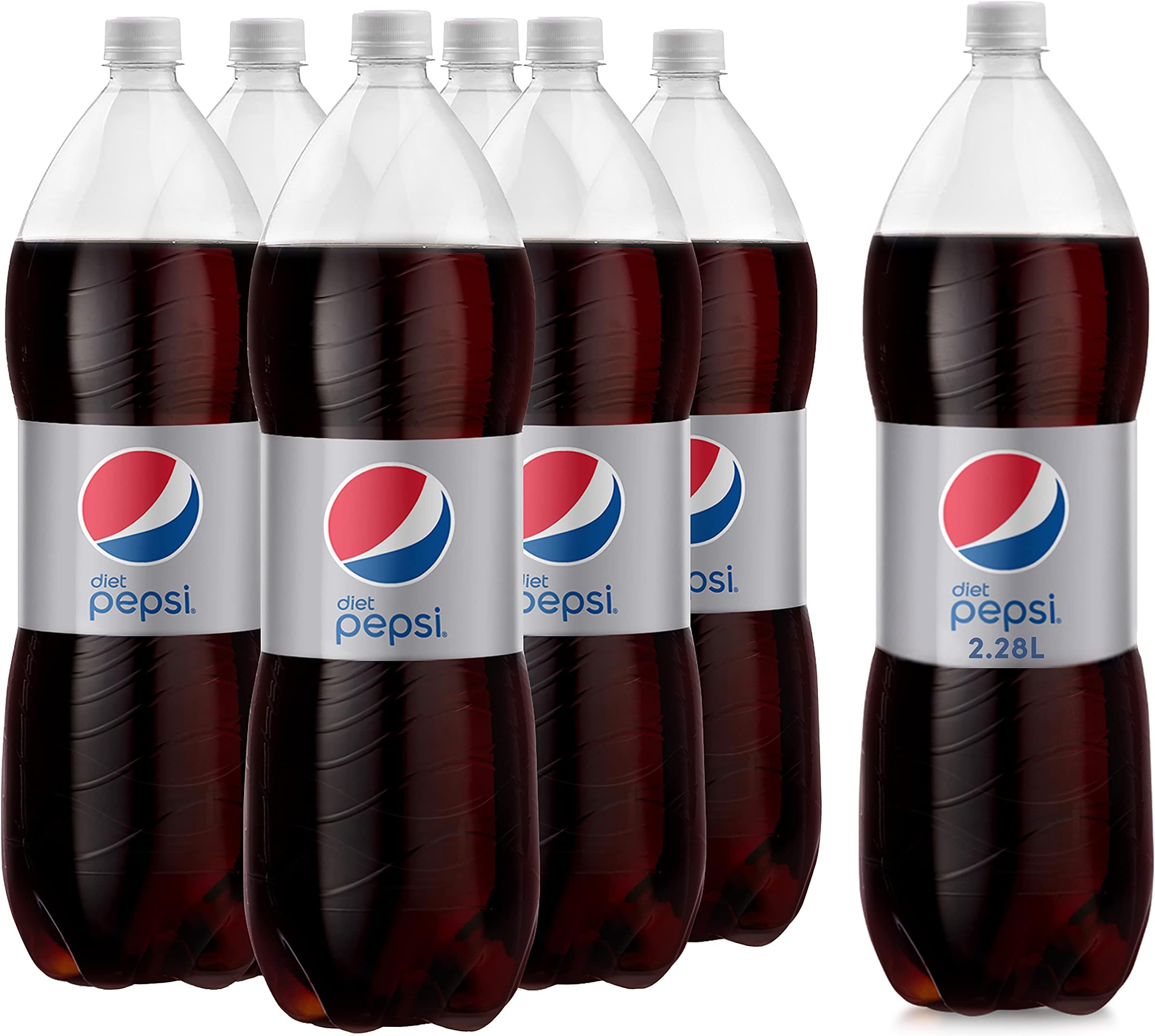 Diet Pepsi Carbonated Soft Drink, Plastic Bottle, 6 X 2.28 Liter