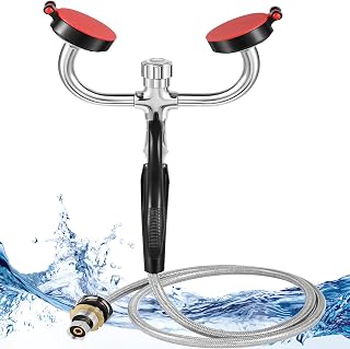 CGOLDENWALL Handheld Eyewash Station with 1.4M Drench Hose - ANSI Z358.1 Compliant Eye Face Wash for Labs & Industry, Desk Mount