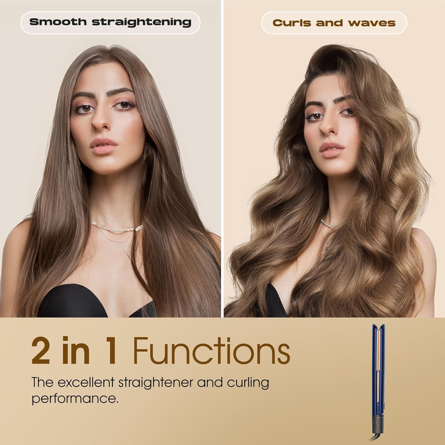 FURIDEN Flat Iron Hair Straightener and Curler 2 in 1, Straightener Curling Iron Combo, Quickly Create Straight or Wavy Hair - 1 Inch - Image 7