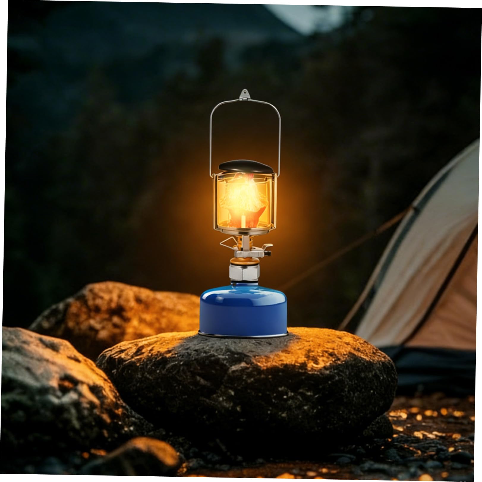 Ipetboom Lampada Gas da Campeggio Lanterna da Tenda a Gas e Serbatoio Americano Rame Nylon/plastica e Acciaio Inox per Campeggio All'aperto
