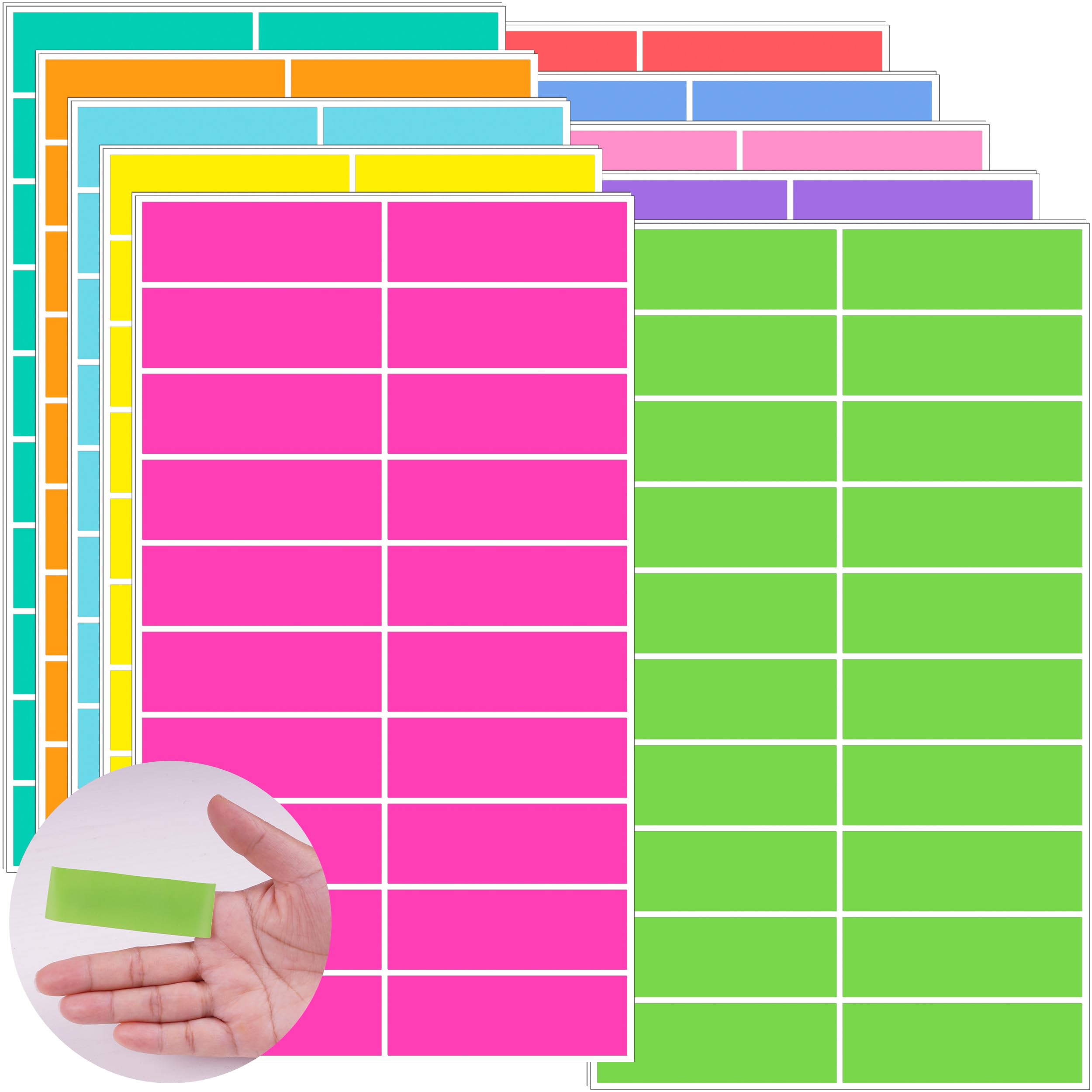 Lot de 400 étiquettes autocollantes colorées en 10 couleurs, 7,6 x 2,5 cm - Étiquettes autocollantes pour dossiers, déménagement, vente de garage, étiquettes de prix, étude et travail