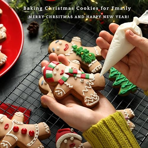 Miniatura 4 de Cortadores de galletas de Navidad grandes de 4 pulgadas de acero inoxidable para hornear, árbol de Navidad, copo de nieve, hombre de jengibre,