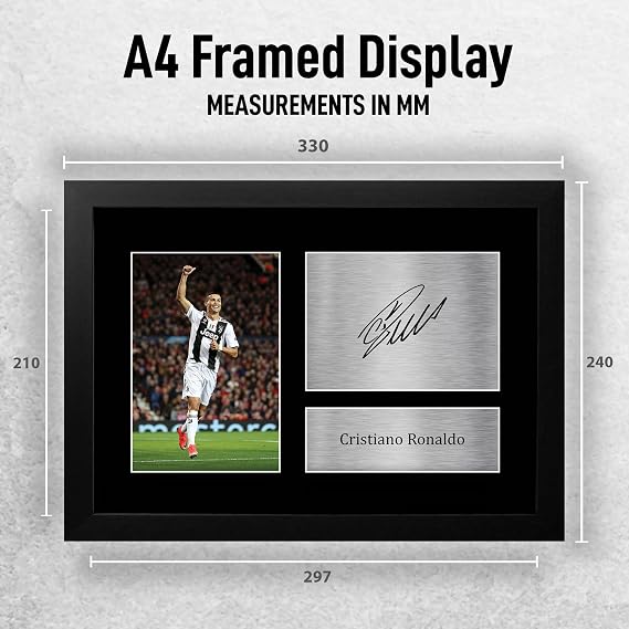 HWC Trading Cristiano Ronaldo Gifts Printed Signed Autograph Picture for Football Fans and Supporters - A4 Framed