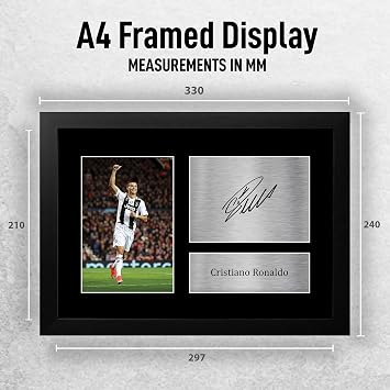 HWC Trading Cristiano Ronaldo Gifts Printed Signed Autograph Picture for Football Fans and Supporters - A4 Framed