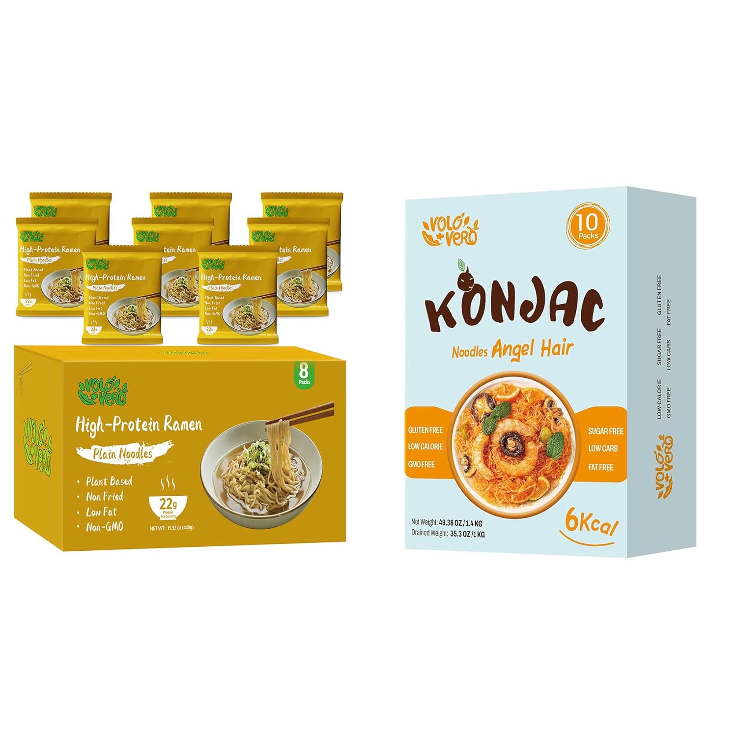 Fideos Ramen VOLO VERO Alto en Proteína y Konjac Shirataki - 18 Paquetes