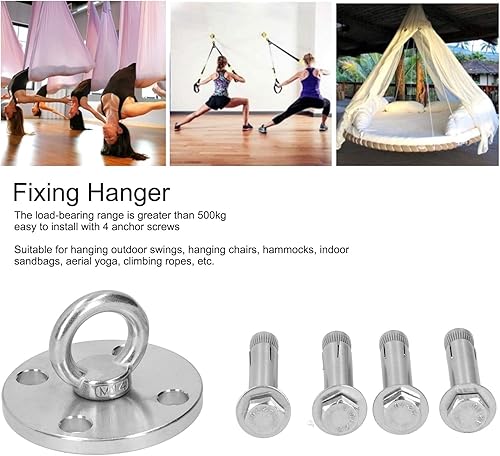 Miniatura 5 de Colgadores de columpio resistentes, gancho colgante de hamaca de capacidad de 1100 libras, juego de ganchos de fijación de columpio de acero
