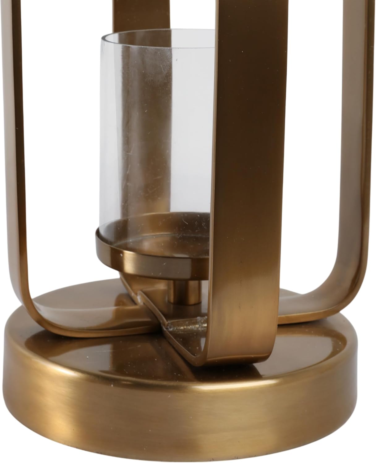 Decorative Metal and Glass Candle Holder Hurricane - Stylish Home Decor Accent for Pillar Candlestick Holder or Table Centerpiece - Sculptural Candle Stand Holder for Living Room Decor - 17", Silver
