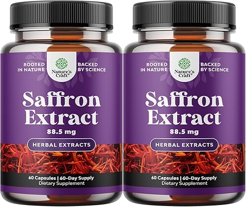 Miniatura 9 de Suplementos de extracto puro de azafrán – Cápsulas de extracto de flor de azafrán de azafrán para un buen estado de ánimo, apoyo al metabolismo y