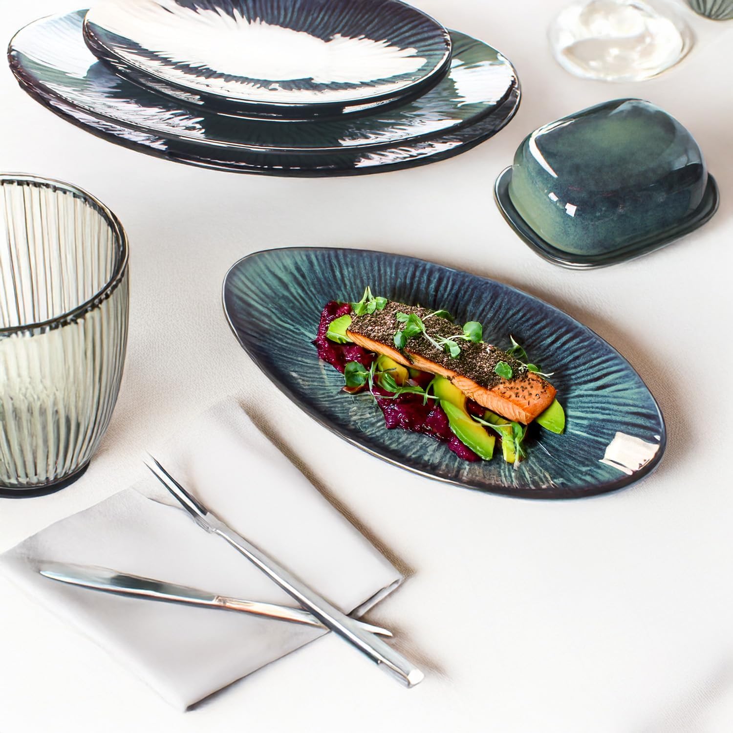 Ceramic Serving Platters - Set of 2 Oval Platters for Entertaining, Modern Kitchen Dishes for Dinner, Fruit, Salad, Serving Trays - Image 7