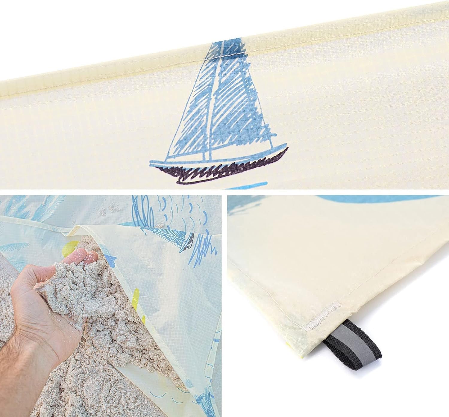 Beach Blankets Multifunctional 70D Patterned Beach Cloth Ultralight Travel Sunshade Cloth Outdoor Picnic Mat(180 * 145cm)