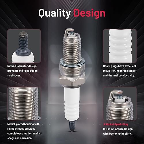 Miniatura 114 de BDFHYK Juego de 4 bujías de iridio compatibles con CL EL Integra 200 Sebring Avenger Caliber Journey Accord Civic Odyssey Compass Soul Spectra B2600