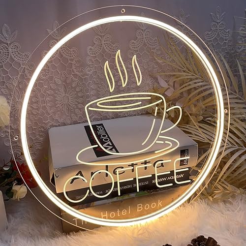 Miniatura 3 de Letrero de neón café para decoración de pared, diseño tallado en 3D, para interiores, dormitorio, luces de neón LED, telón de fondo, flexible, para