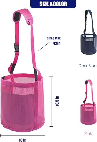 Miniatura 6 de Gydoty Bolsa de alimentación para caballos  Cubo de alimentación de malla resistente con correa ajustable, almohadilla para el cuello cómoda,