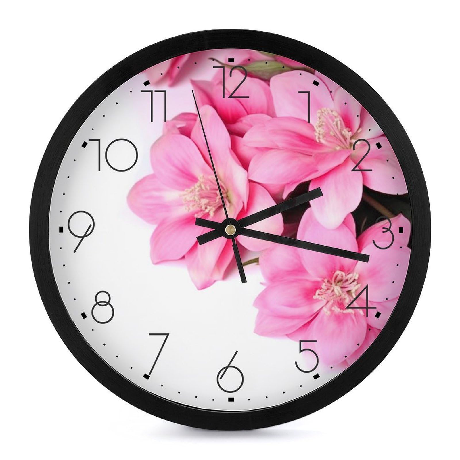Horloge murale silencieuse fleurie : le grand cadran sans tic-tac idéal pour salon