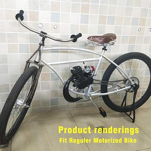 Miniatura 4 de HGC Silenciador de media luna de 1.575 in Silenciador de escape negro para 49cc 60cc 66cc 80cc motor motor de 2 tiempos bicicleta motorizada