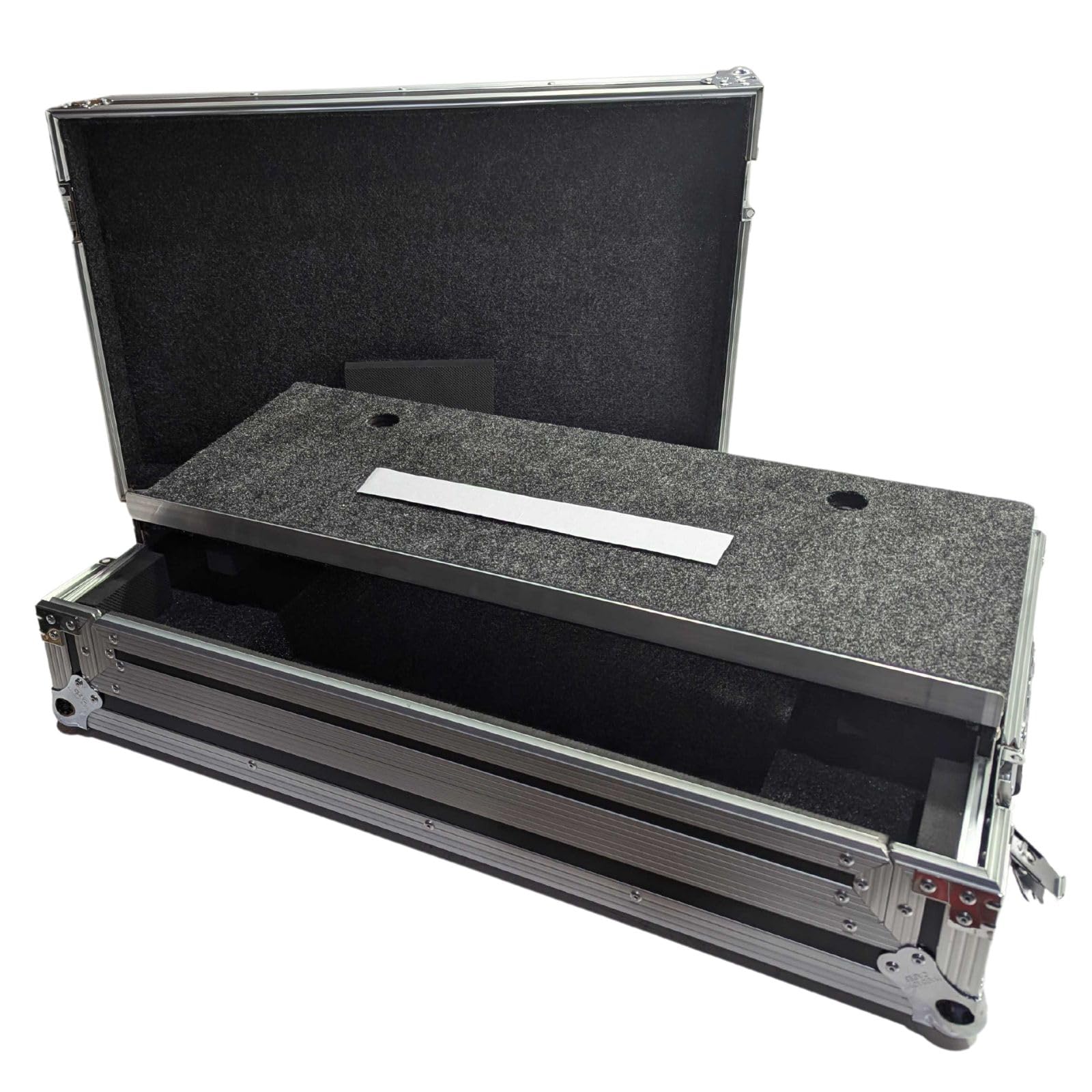 Harmony Audio HCSCLIVE4WLT DJ Controller Case Compatible with Denon DJ SC LIVE 4 – Black with Glide Style Laptop Tray, Wheels, Spring-Loaded Handle and Adjustable Foam Inserts for Maximum Protection