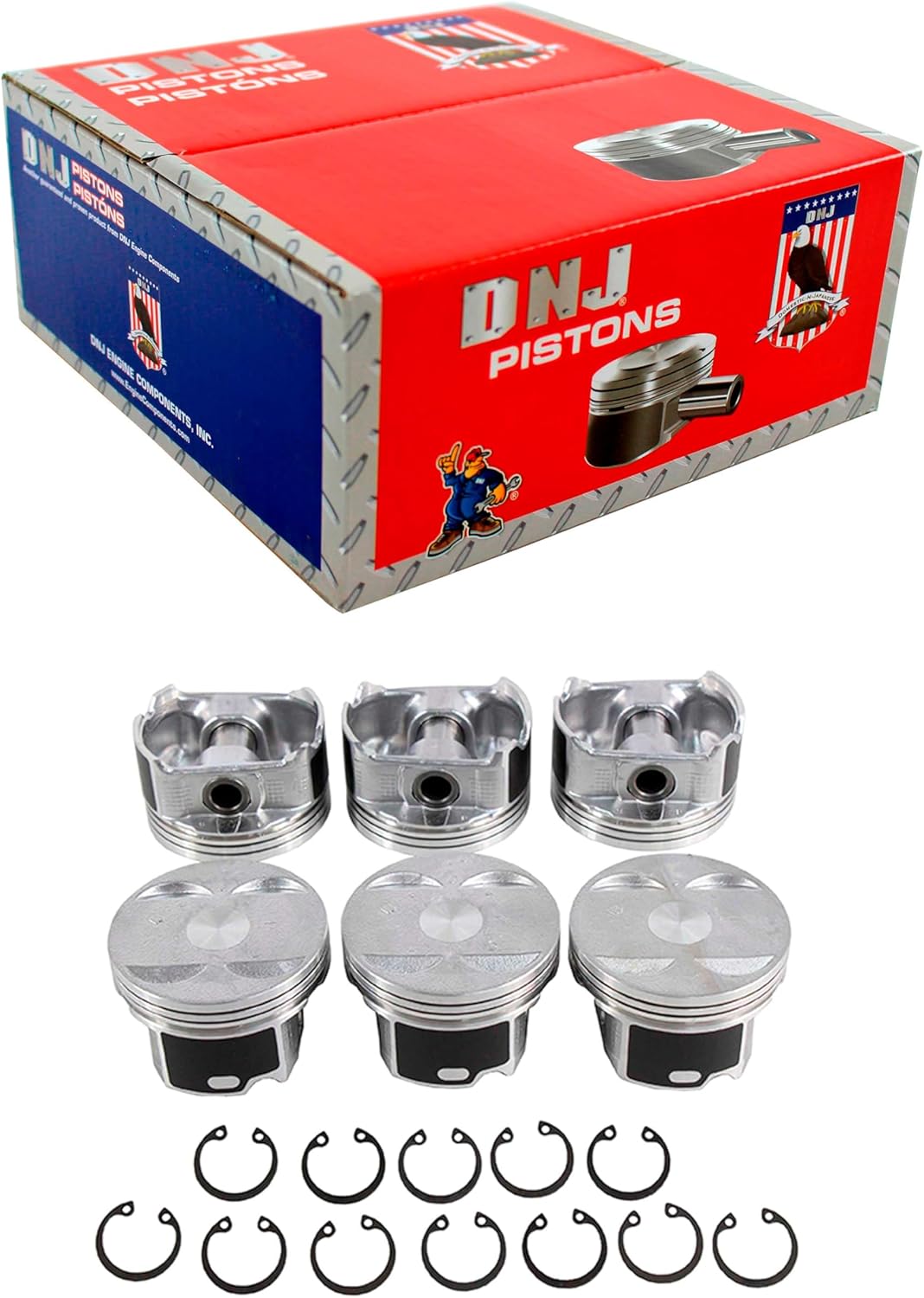 DNJ P268A Piston Set Standard for 2008-2011 Honda Accord Accord Crosstour Pilot 3.5L V6 24V SOHC 3471cc