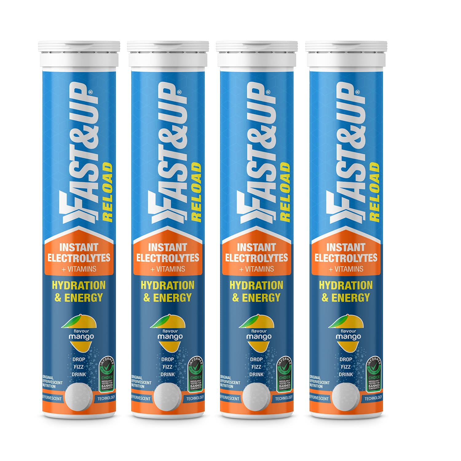 Fast&Up Reload (20 Litres) Low Sugar energy drink for Instant Hydration - 80 Effervescent Tablets with all 5 Essential Electrolytes + Added Vitamins - Certified Electrolytes Drink - Mango flavour (B0BN6BB81Y) Amazon Price History, Amazon Price Tracker