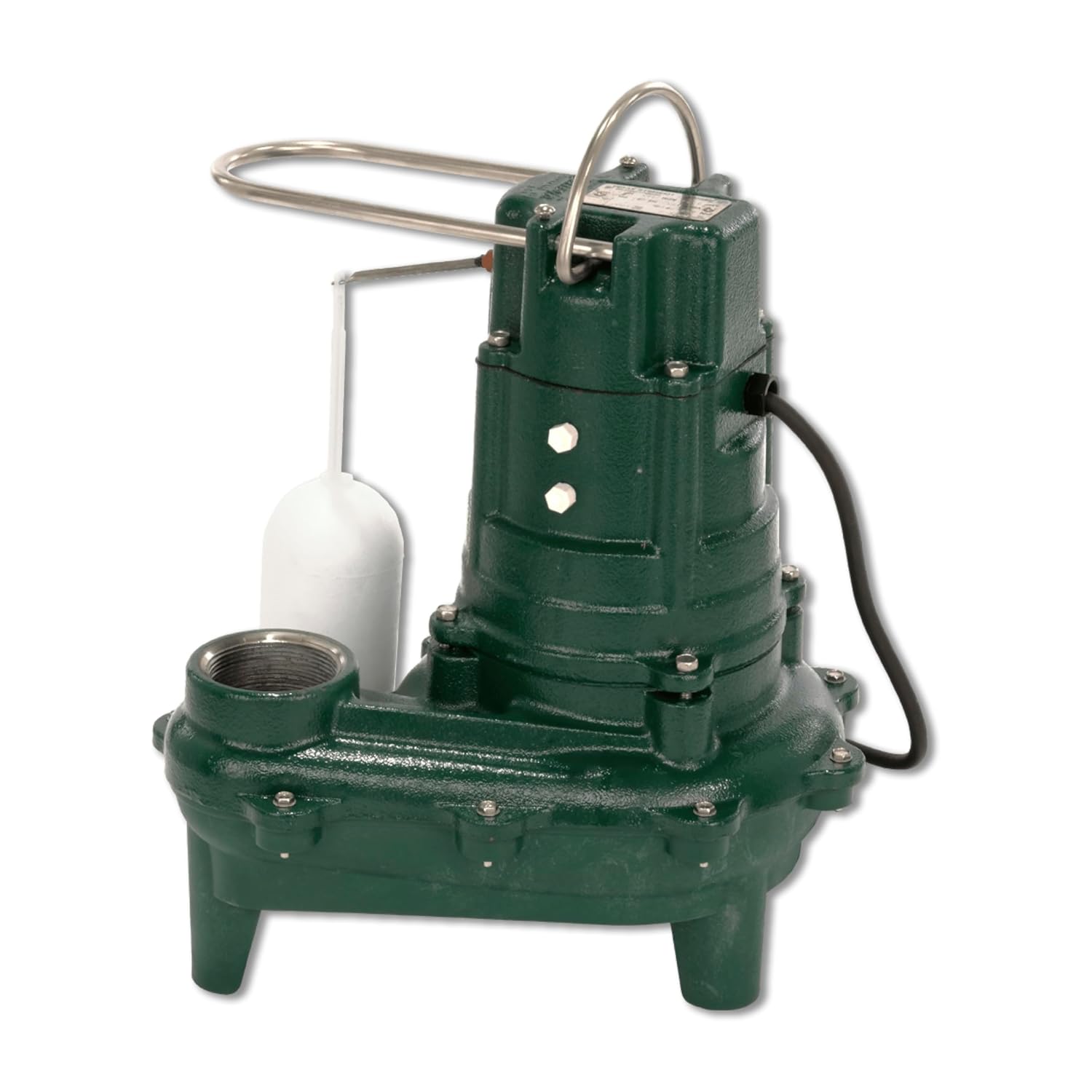 Zoeller M266 - Automatic Sewage Pump - ½ HP - Oil-filled Motor and Cast Iron Housing - Stainless Steel Hardware - Factory Tested and Float Operated - Submersible Sewage Pump - 115V