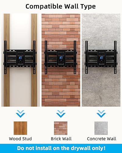 Miniatura 9 de HOME VISION Soporte de pared para TV de 32 a 70 pulgadas con soporte de barra de sonido, soporte de TV de movimiento completo con brazos dobles