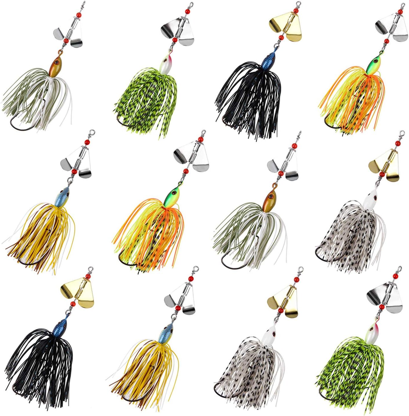Bass Fishing Lures Buzzbait Spinnerbait Kit Hard Metal Bass Spinner