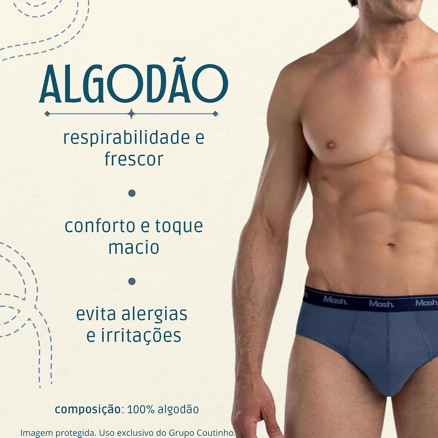 Kit 6 Cuecas Mash Slip Algodão Cotton Hipoalergênica Masculina Kit 6 Cuecas Mash Slip Algodão Cotton Hipoalergênica Masculina