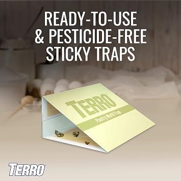 TERRO Pantry Moth Traps - Attracts and Traps Grain, Flour, Meal, and Seed Moths - Great for Kitchens and Pantries - 2 Pack - T2900