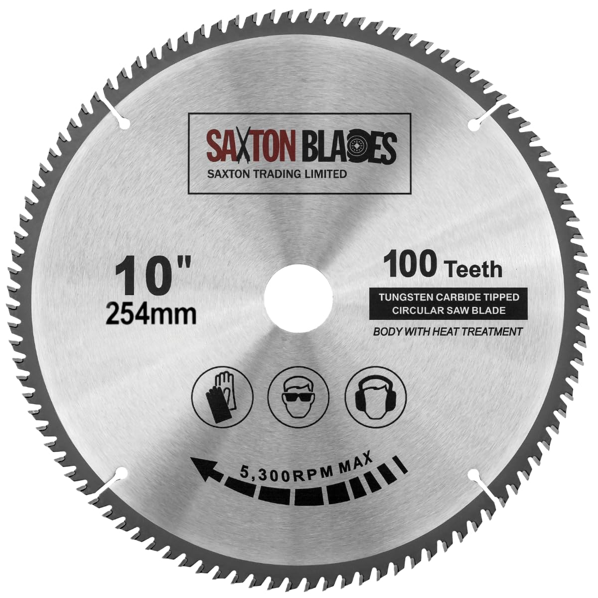 TCT254100T Saxton TCT Circular Wood Saw Blade 254mm x 30mm Bore x 100T for Bosch Makita Dewalt