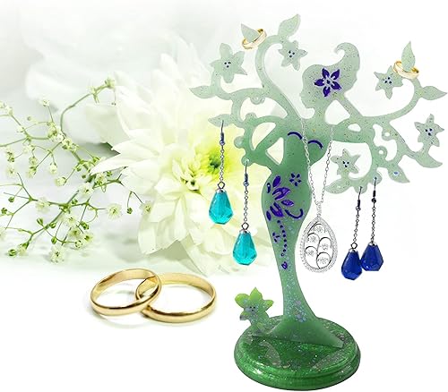 Miniatura 6 de Moldes de resina para organizador de joyas, moldes de silicona para soporte de collar de resina epoxi, moldes de resina epoxi para estante de