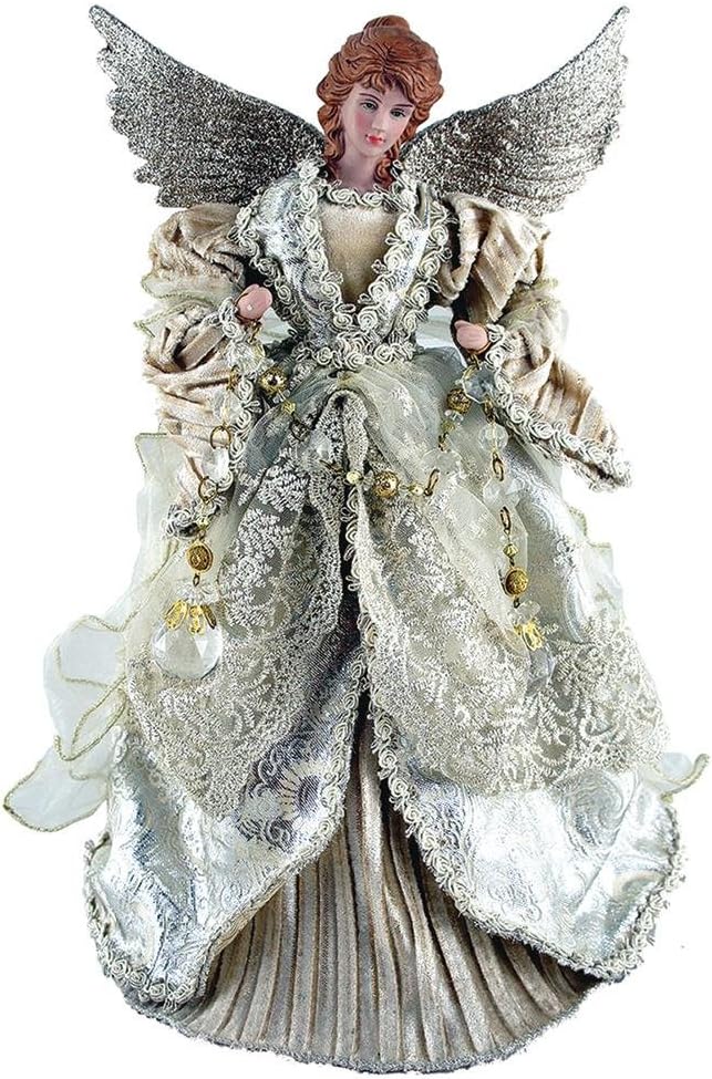 Santa's Workshop 3035 Gilded Angel Treetopper, Multi, 16"