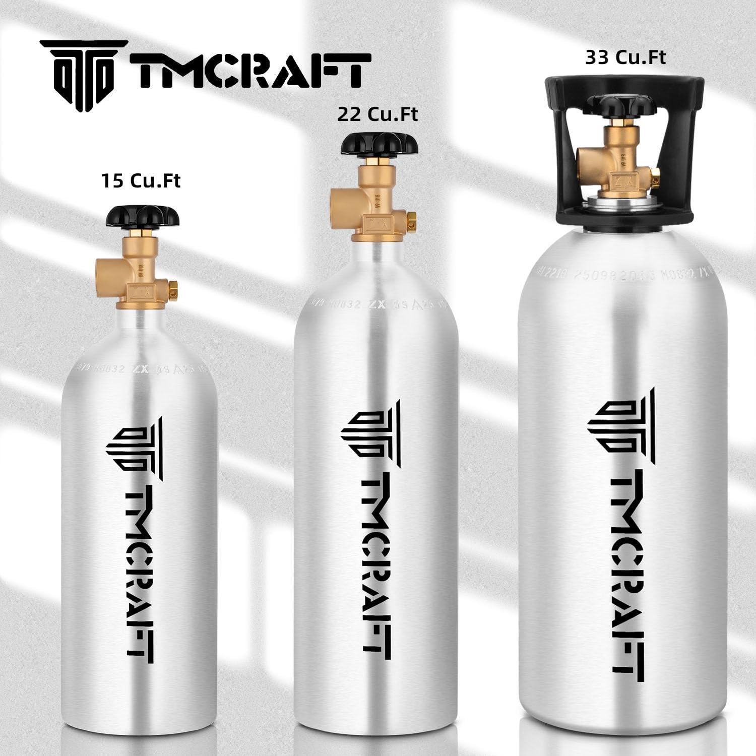 TMCRAFT 22 Cu.Ft Nitrogen Cylinder, High-Strength Aluminum Alloy Inert Gas Tank, DOT Approved Gas Tank with CGA-580 Valve (Ships Empty)