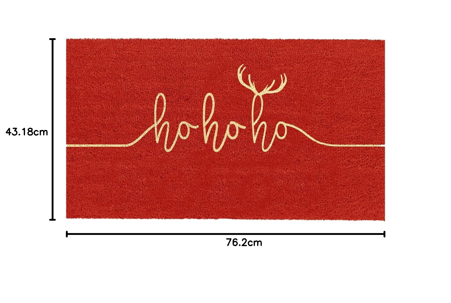 THEODORE MAGNUS Felpudo de Fibra de Coco Natural con Respaldo Antideslizante – 17 x 30 – para Exteriores/Interiores – Felpudo de Navidad – Navidad – Ho Ho Ho – COIR-1730-15-309