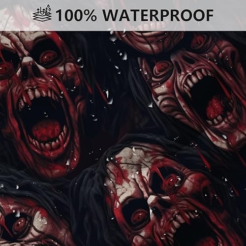 Miniatura 4 de MEHOFOND Cortina de ducha de Halloween, espeluznante cortinas de ducha sangrientas para baño, decoración de baño de zombi aterrador, tela