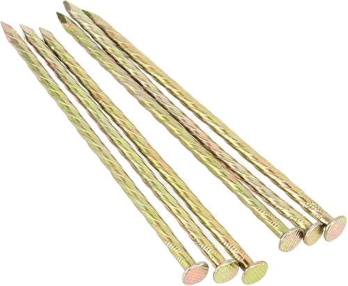 Miniatura 4 de 100 clavos galvanizados de 6 pulgadas, clavos en espiral de metal dorado para barrera de malezas, tienda de campaña