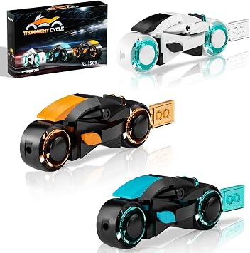 TRON Legacy Building Set, Tron Light Cycle Collectible Toy Motorcycle Building Block Set Toy for TRON Fans and Kids