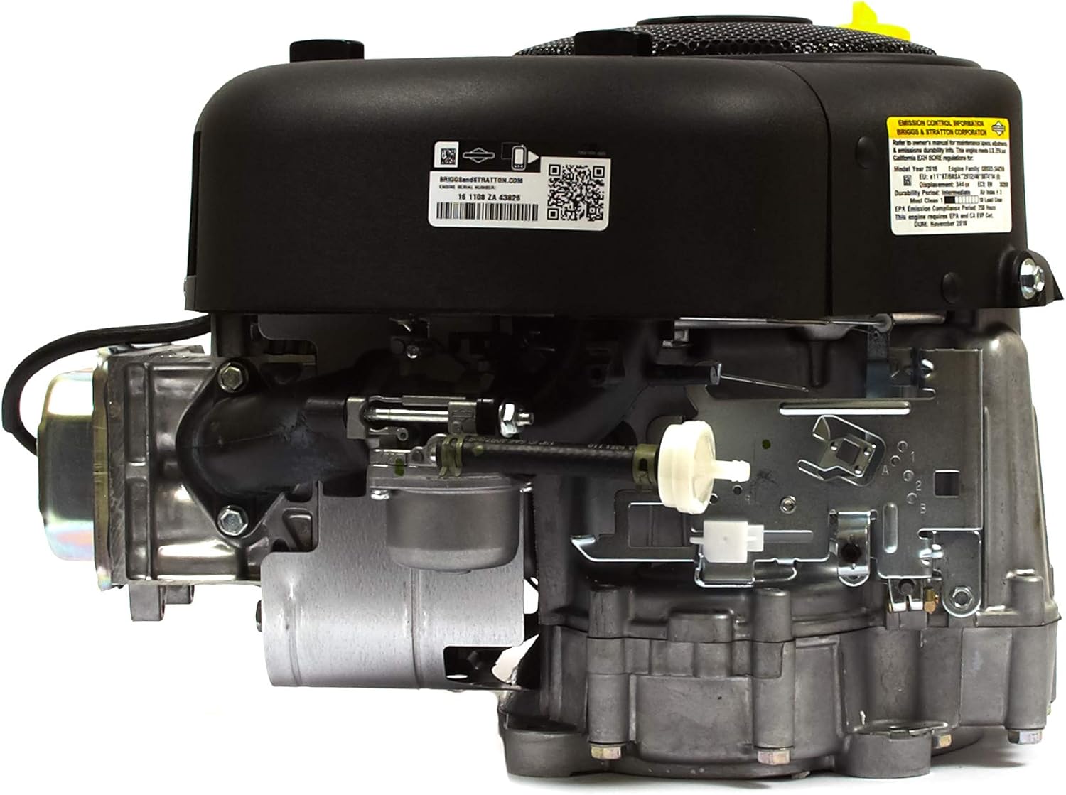 Briggs & Stratton Engine Side View with Fuel Line and Carburetor