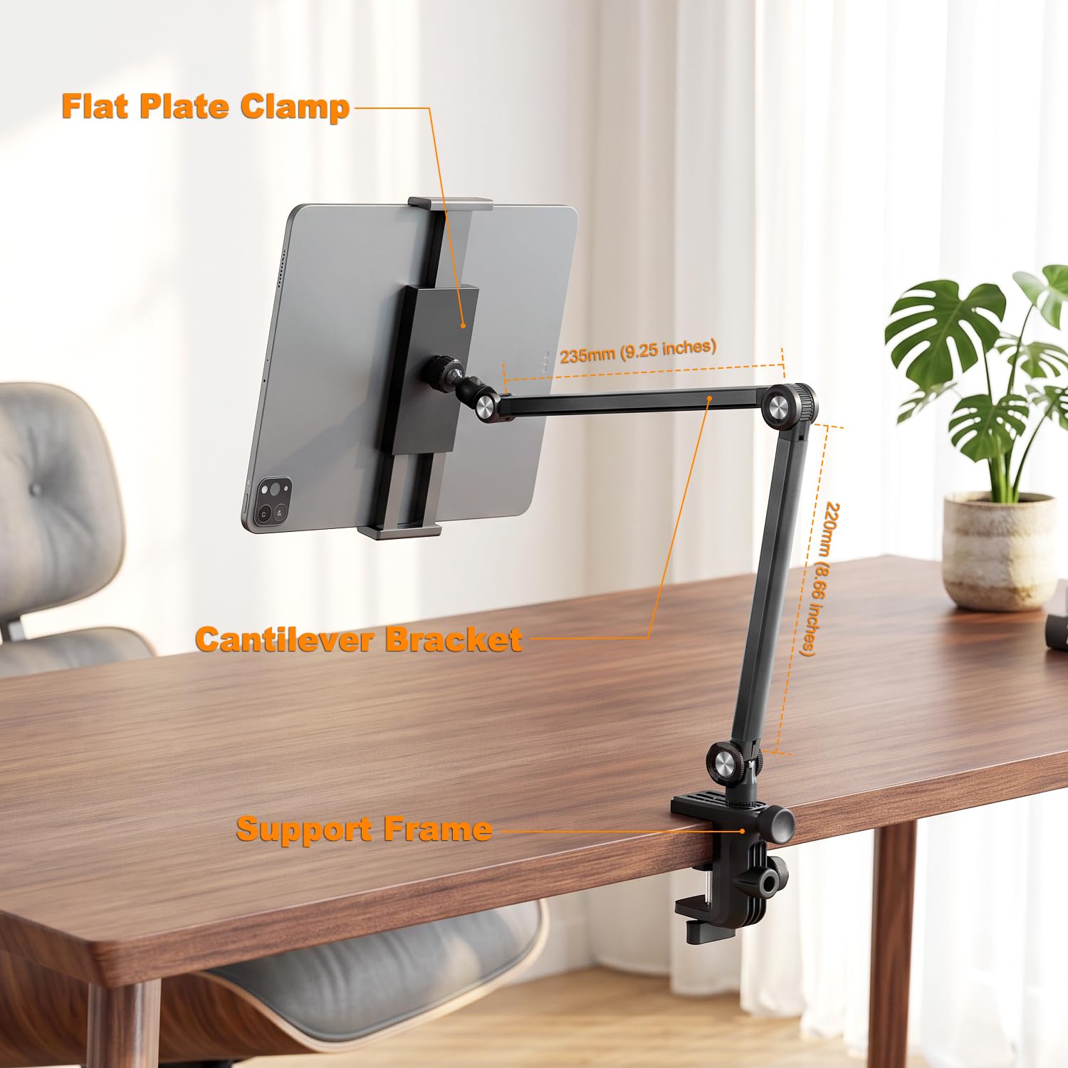 Support Tablette et Kindle en Aluminium, Base Rotation 360°