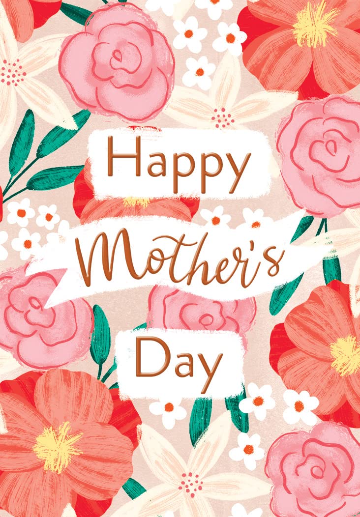 Piccadilly Greetings Happy Mother's Day Card Flowers - 7 x 5 inches